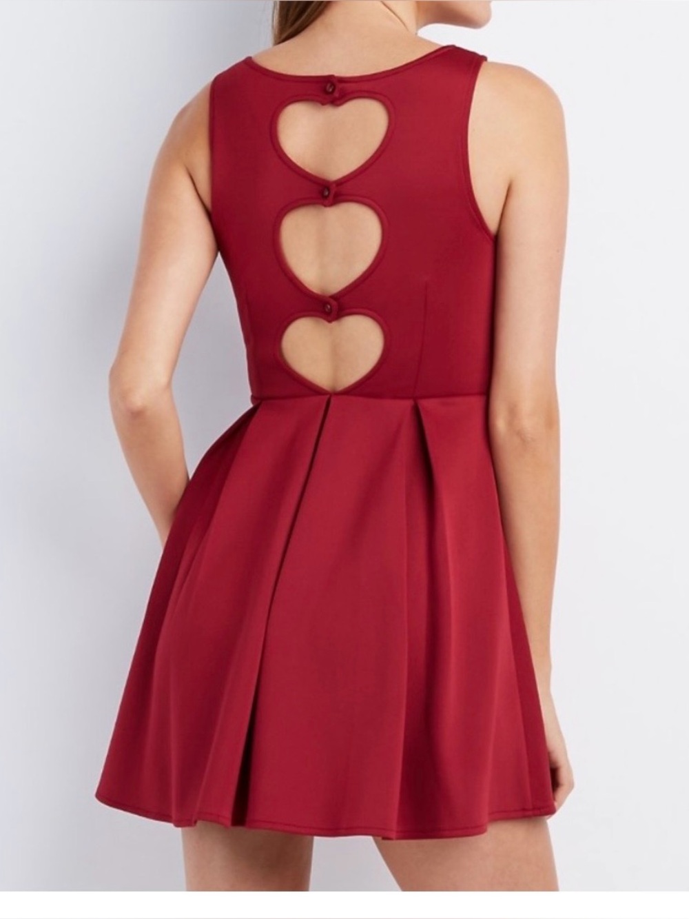 Charlotte Russe flirty red dress heart ❤️ ❤️ motif